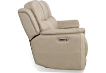 crofton pebble power leather reclining sofa   