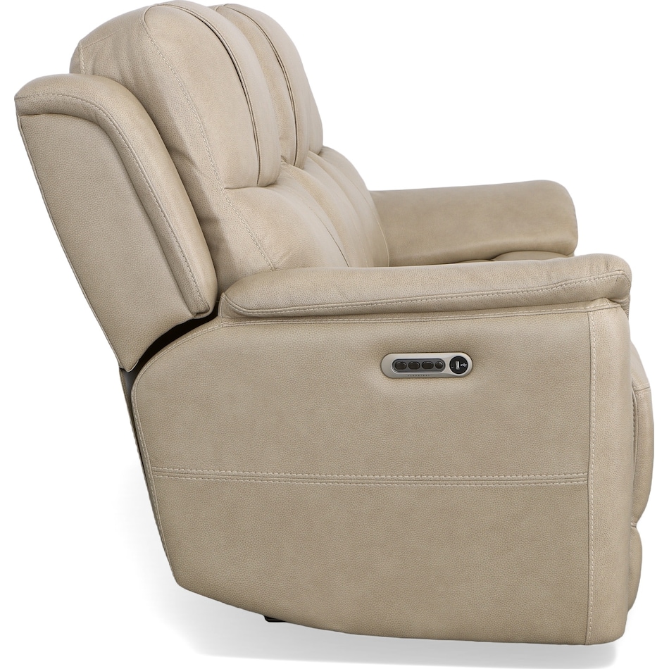 crofton pebble power leather reclining sofa   