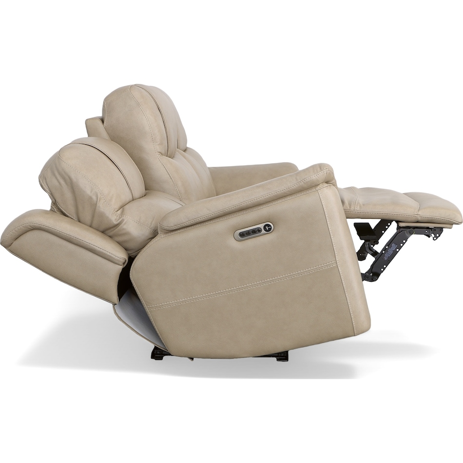 crofton pebble power leather reclining sofa   