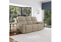 crofton tan power leather reclining sofa   
