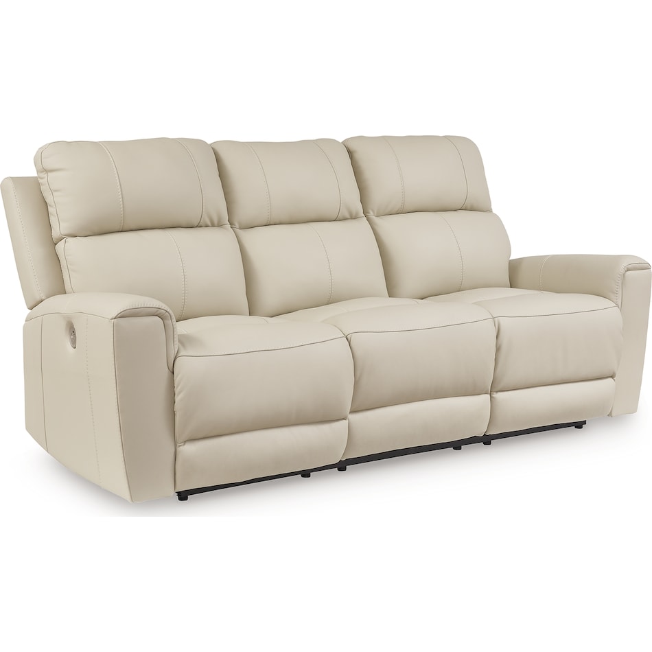 dahlmoore almond power leather reclining sofa   