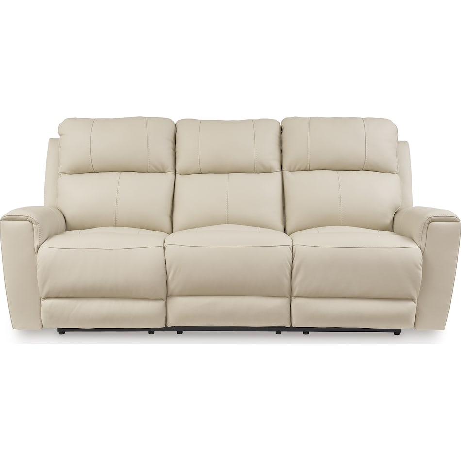 dahlmoore almond power leather reclining sofa   