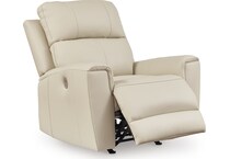 dahlmoore cream power leather recliner   