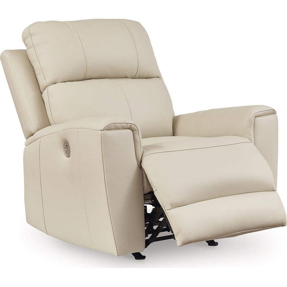 dahlmoore cream power leather recliner   