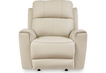 dahlmoore cream power leather recliner   