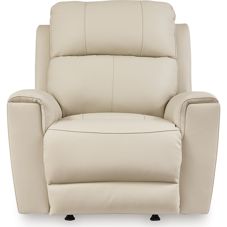 dahlmoore cream power leather recliner   