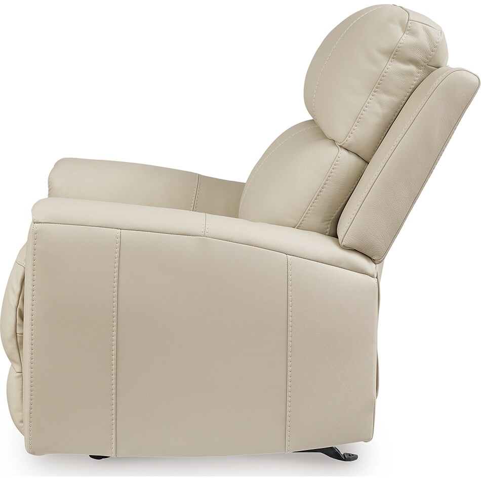 dahlmoore cream power leather recliner   
