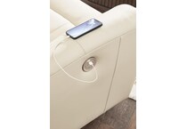 dahlmoore cream power leather recliner   