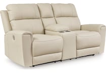 dahlmoore power leather reclining console loveseat   