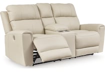 dahlmoore power leather reclining console loveseat   