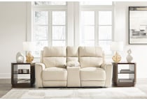 dahlmoore power leather reclining console loveseat   