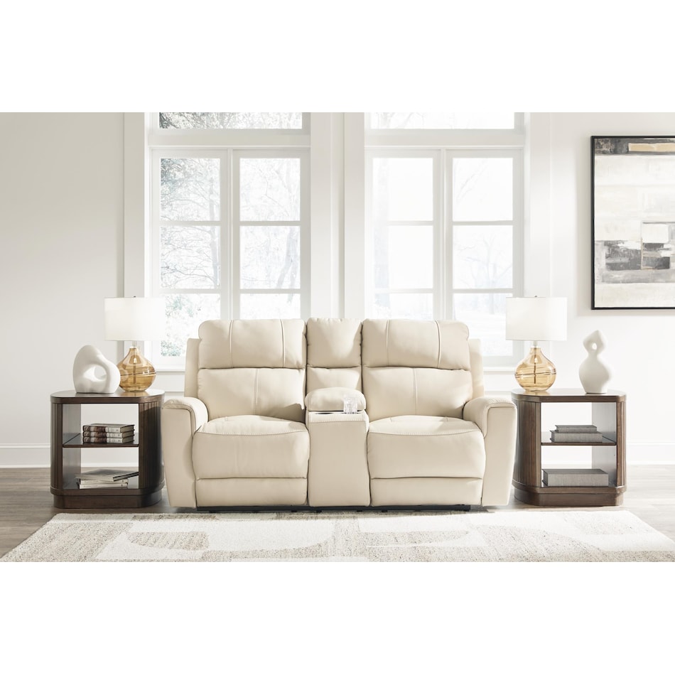 dahlmoore power leather reclining console loveseat   