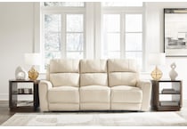 dahlmoore white power leather reclining sofa   