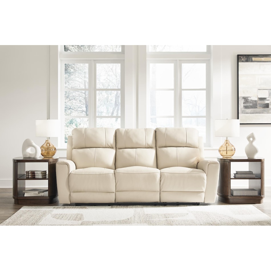 dahlmoore white power leather reclining sofa   