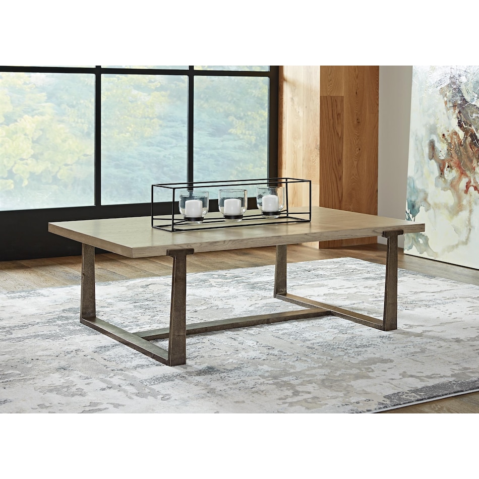 dalenville metal brown cocktail table   