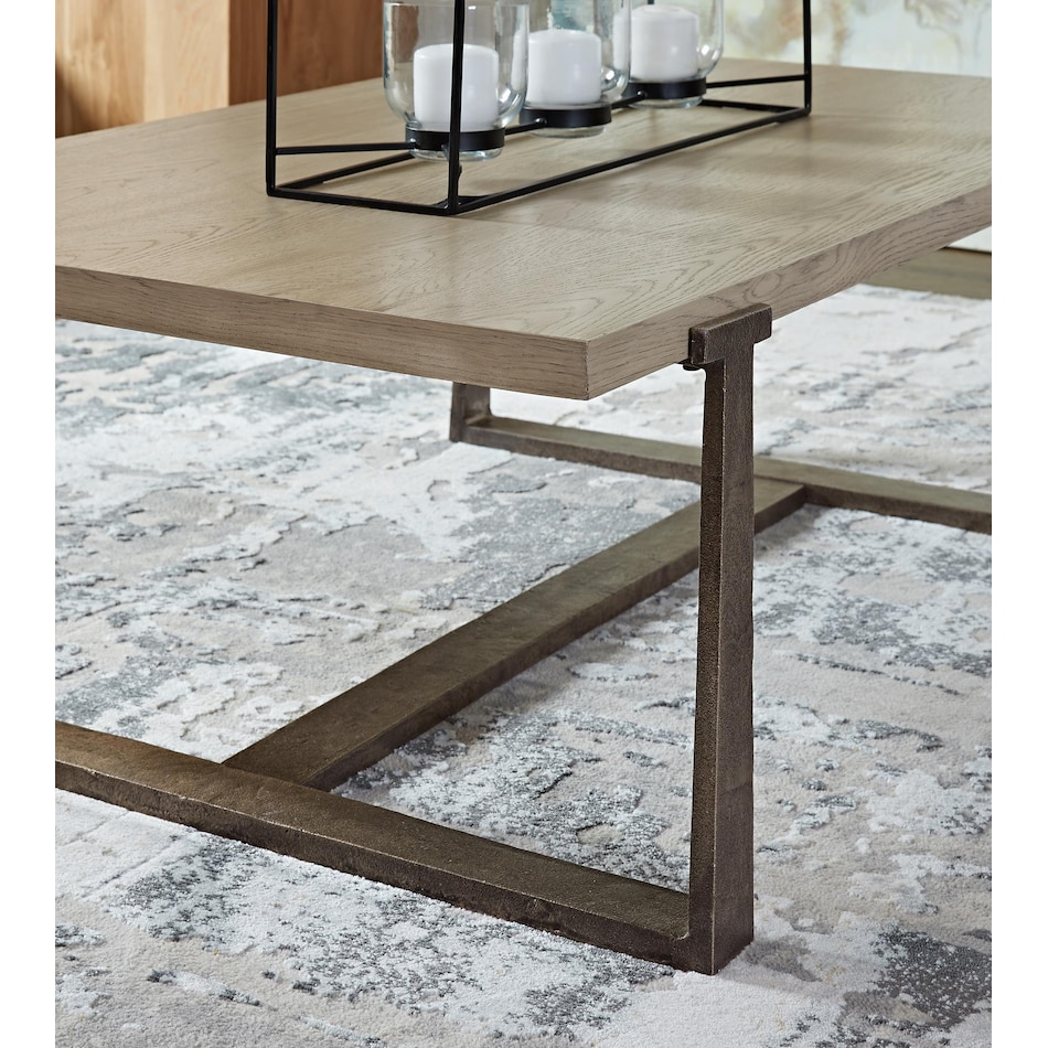 dalenville metal brown cocktail table   