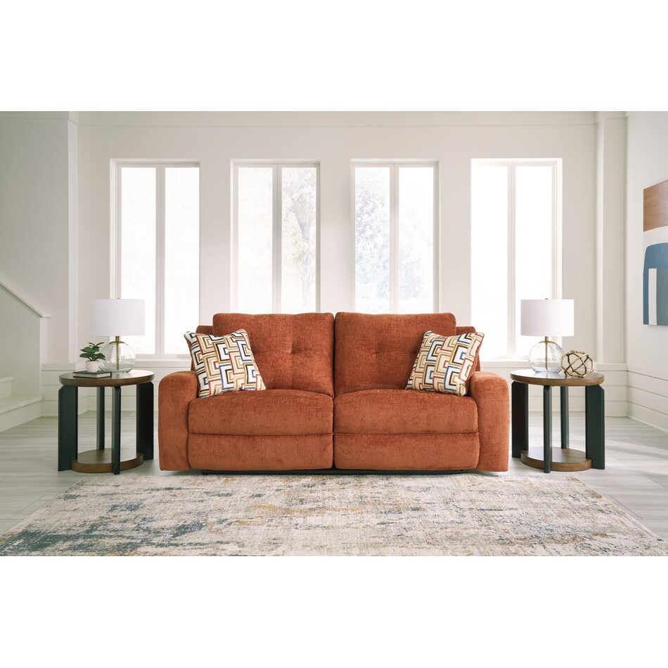 danum orange reclining sofa   