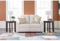 danum white reclining loveseat   