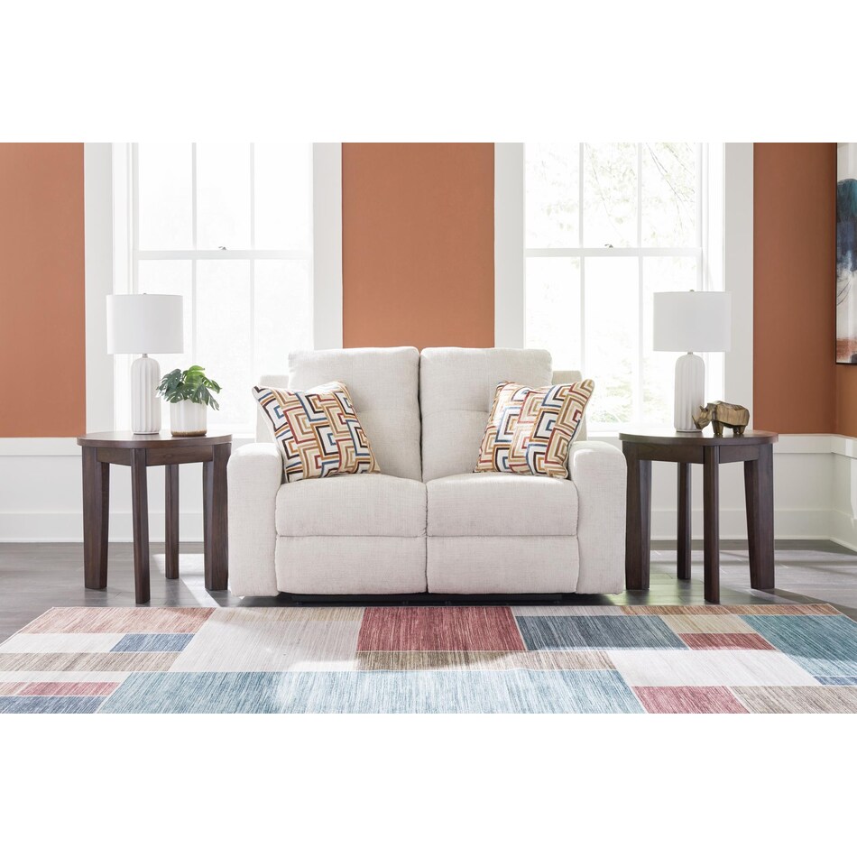 danum white reclining loveseat   
