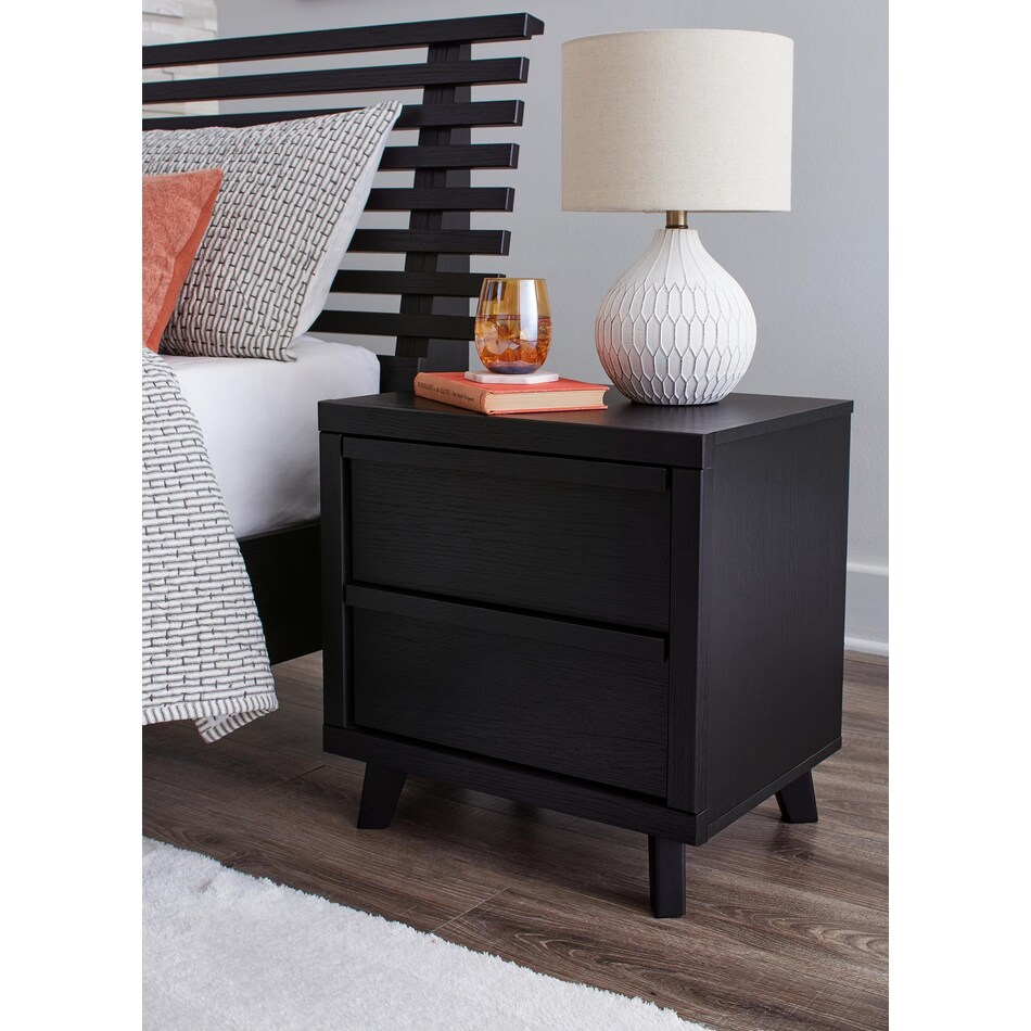 danziar black nightstand   