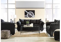 darcy black loveseat   