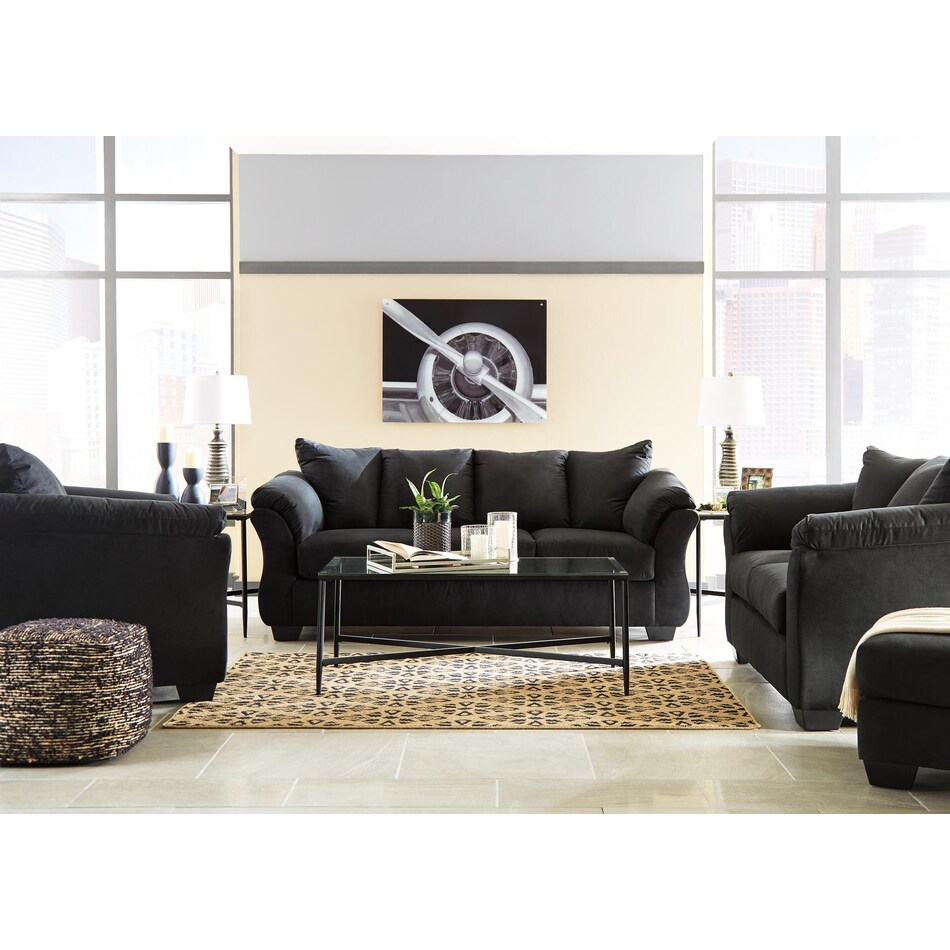darcy black loveseat   