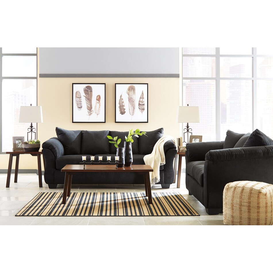 darcy black loveseat   