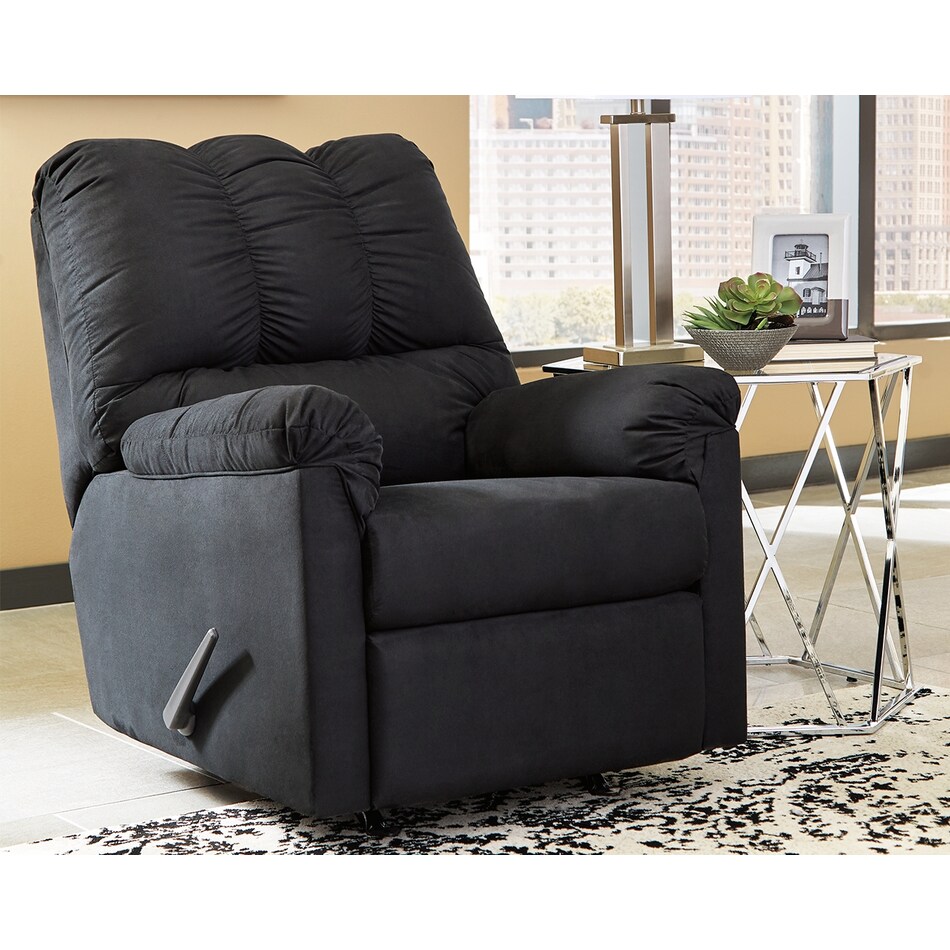 darcy black recliner   