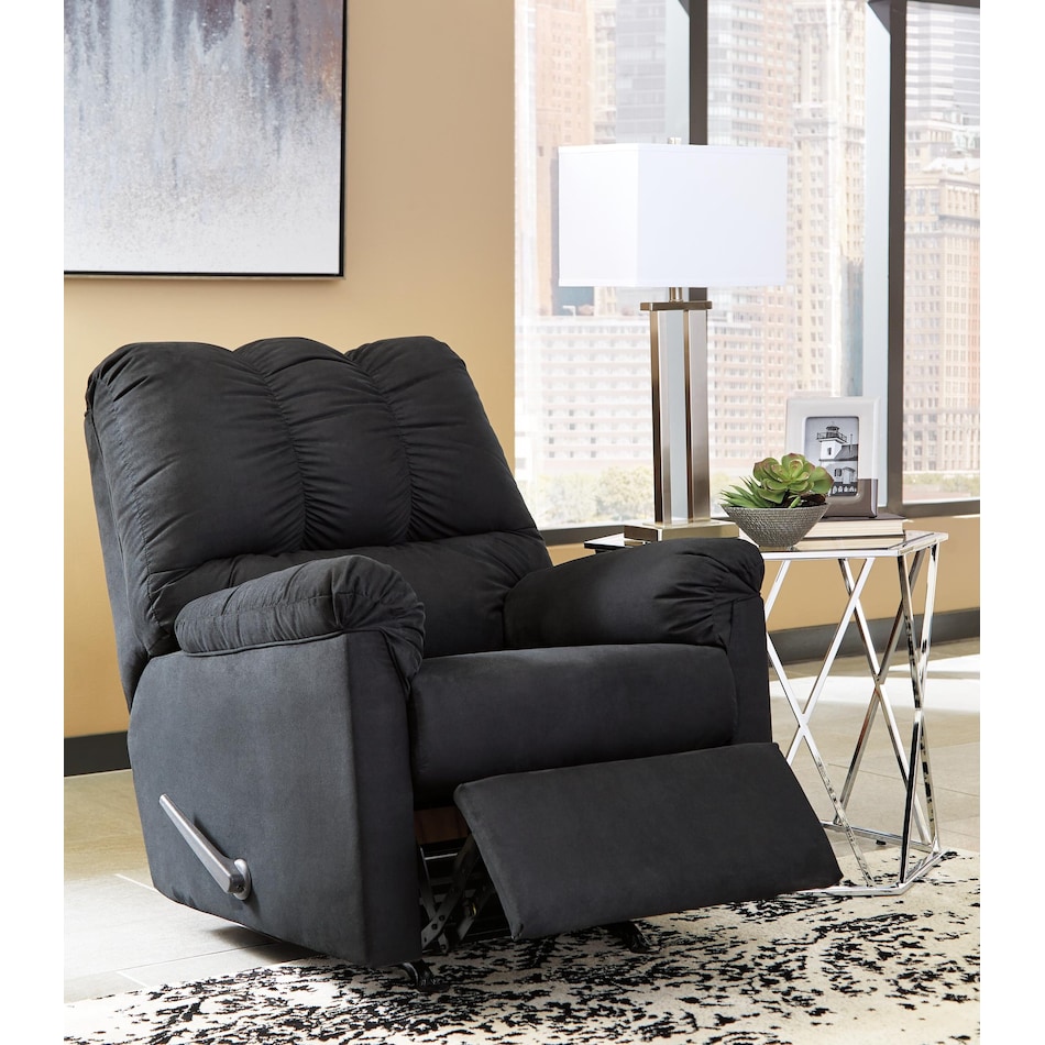 darcy black recliner   