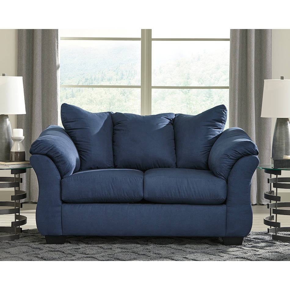 darcy blue loveseat   