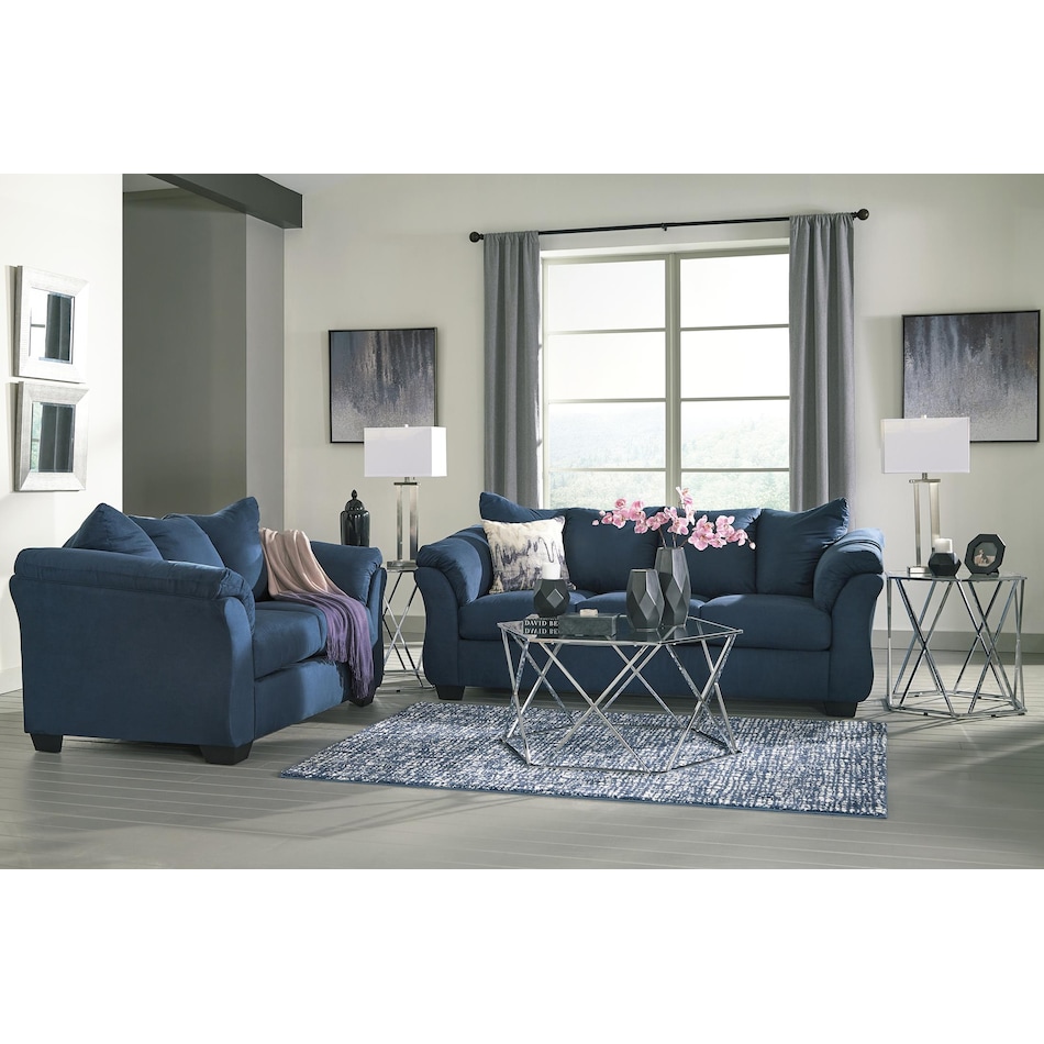 darcy blue loveseat   