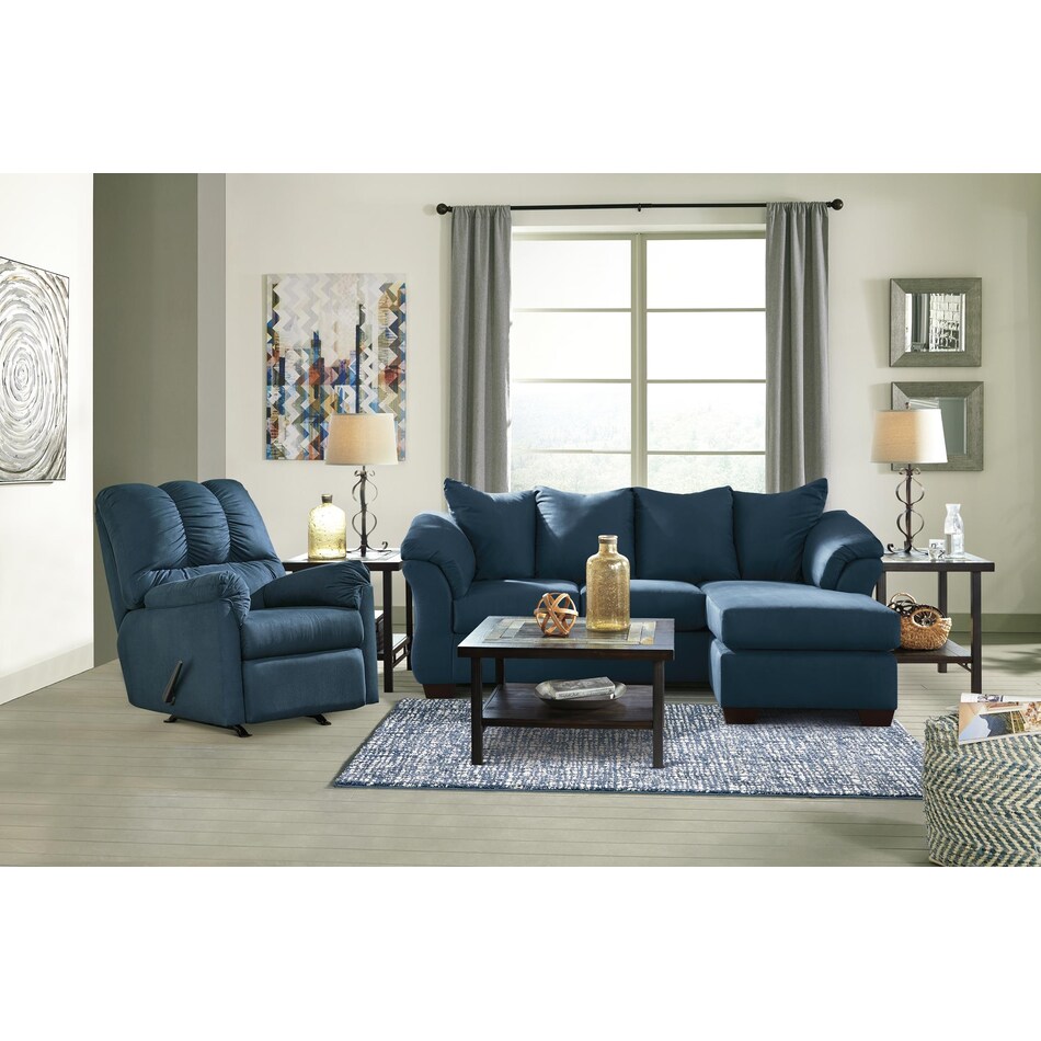 darcy blue recliner   