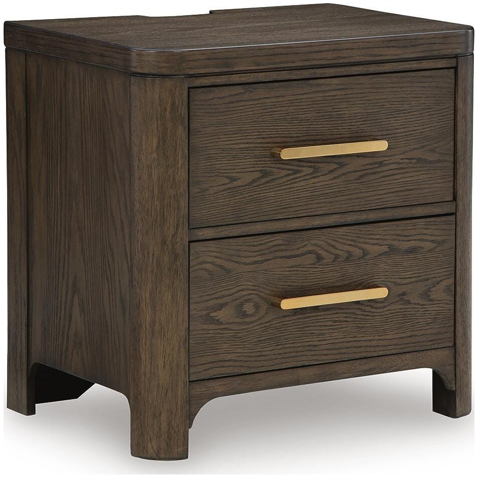 darimore burnished brown nightstand   