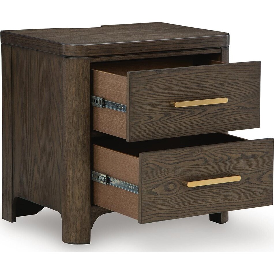 darimore burnished brown nightstand   