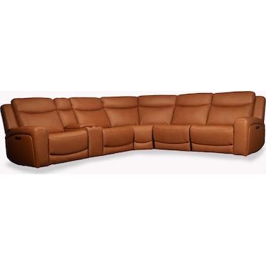 DREW & JONATHAN DAVIDSON 6-PIECE LEATHER SECTIONAL