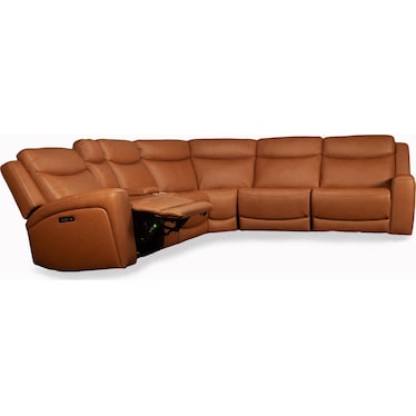 DREW & JONATHAN DAVIDSON 6-PIECE LEATHER SECTIONAL