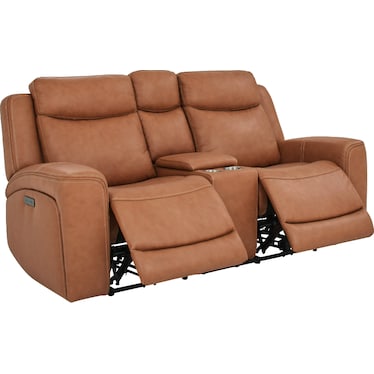 DREW & JONATHAN DAVIDSON POWER LEATHER LOVESEAT