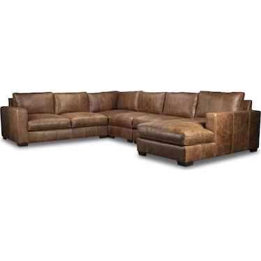 DAWKINS LEATHER SECTIONAL
