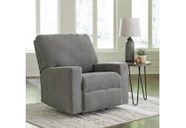 deltona grey rocker recliner   