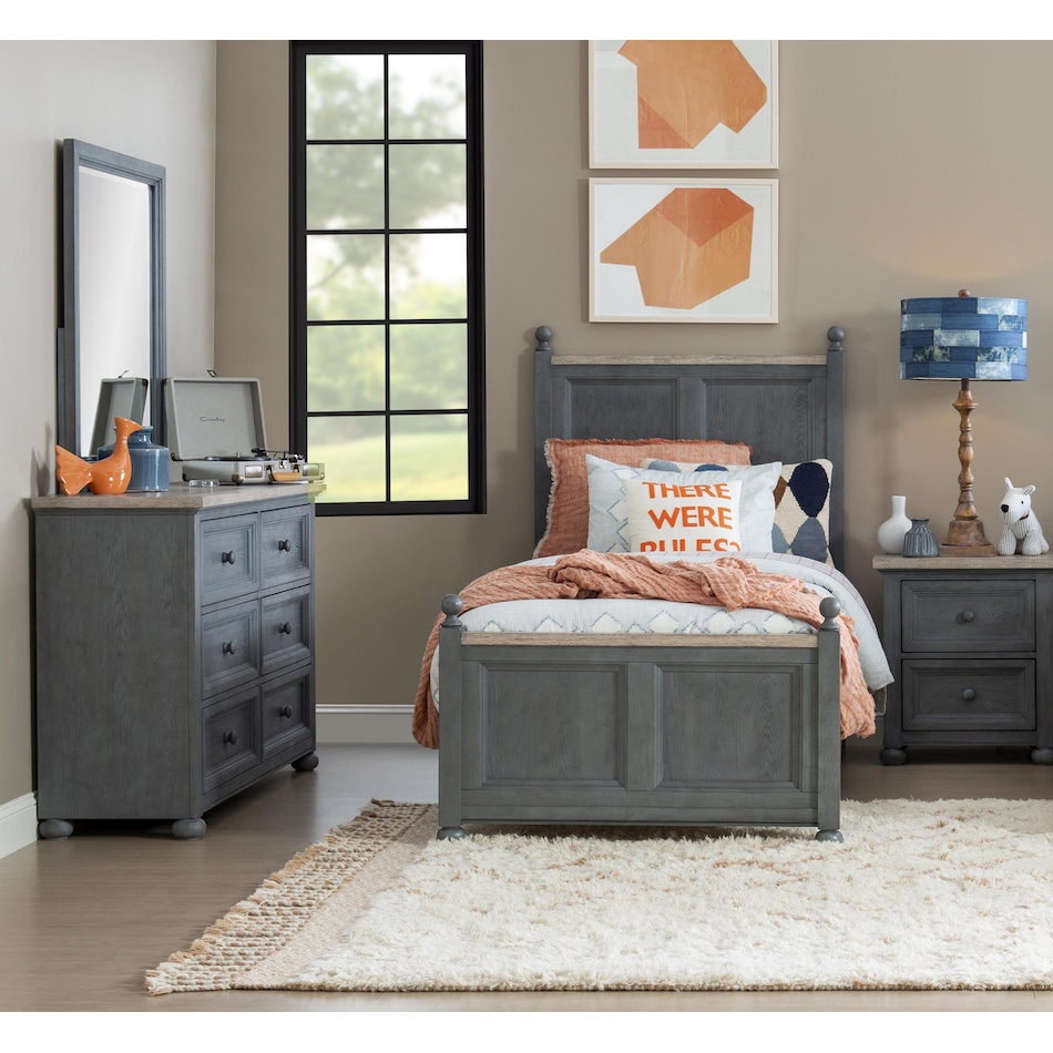 denali  distressed denim nightstand   