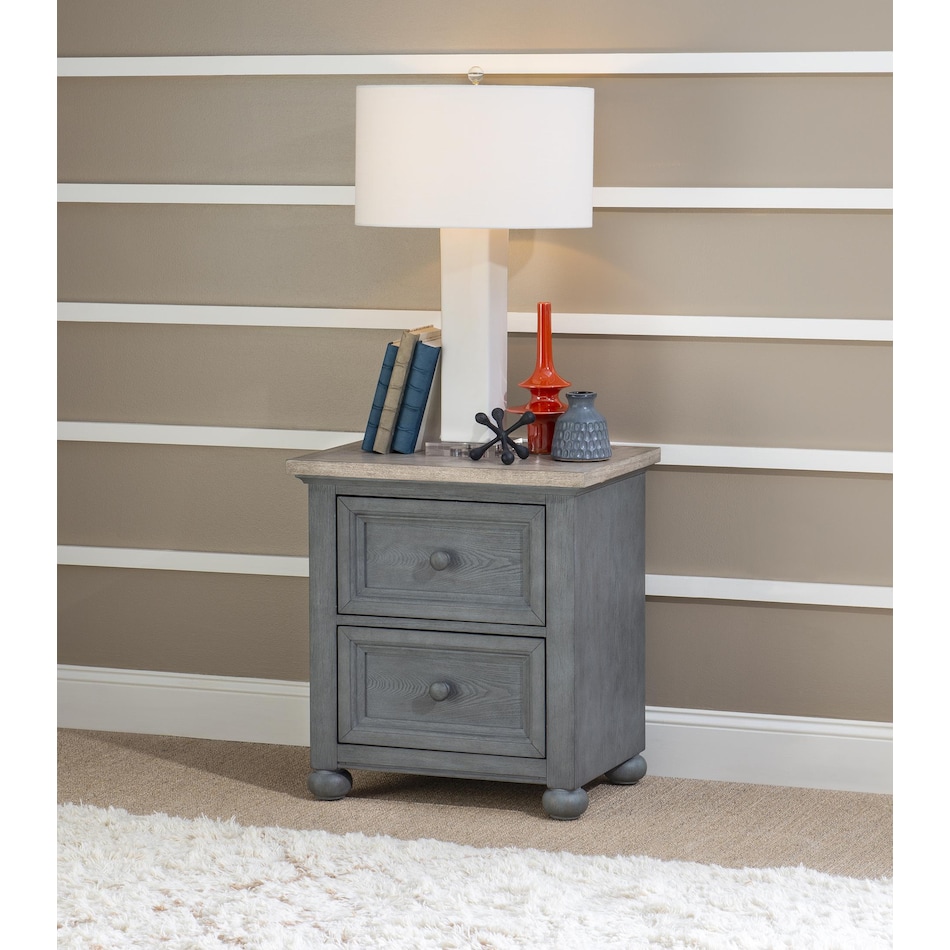 denali  distressed denim nightstand   