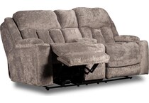 denzel landry ash velvet power reclining console loveseat   