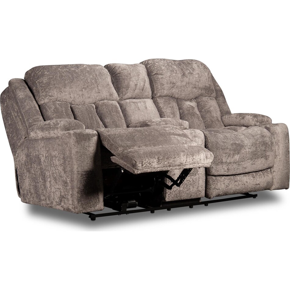denzel landry ash velvet power reclining console loveseat   