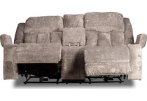 denzel landry ash velvet power reclining console loveseat   