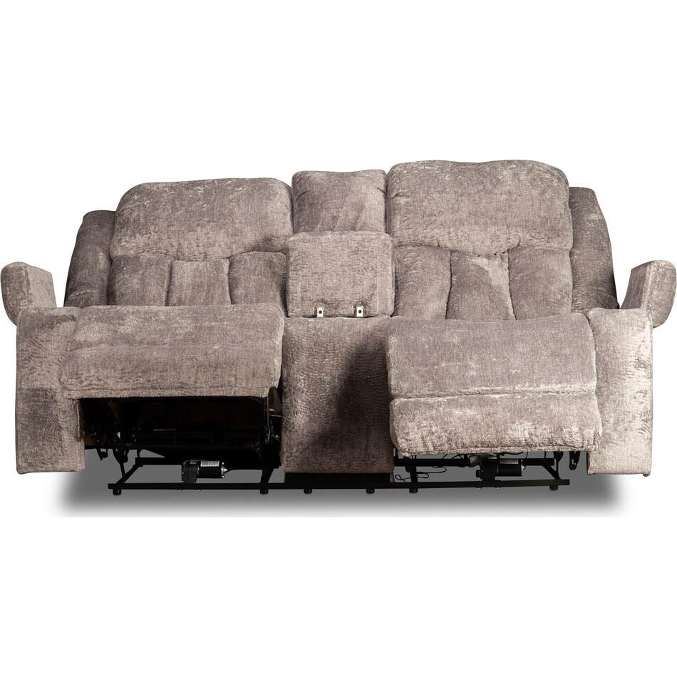 denzel landry ash velvet power reclining console loveseat   