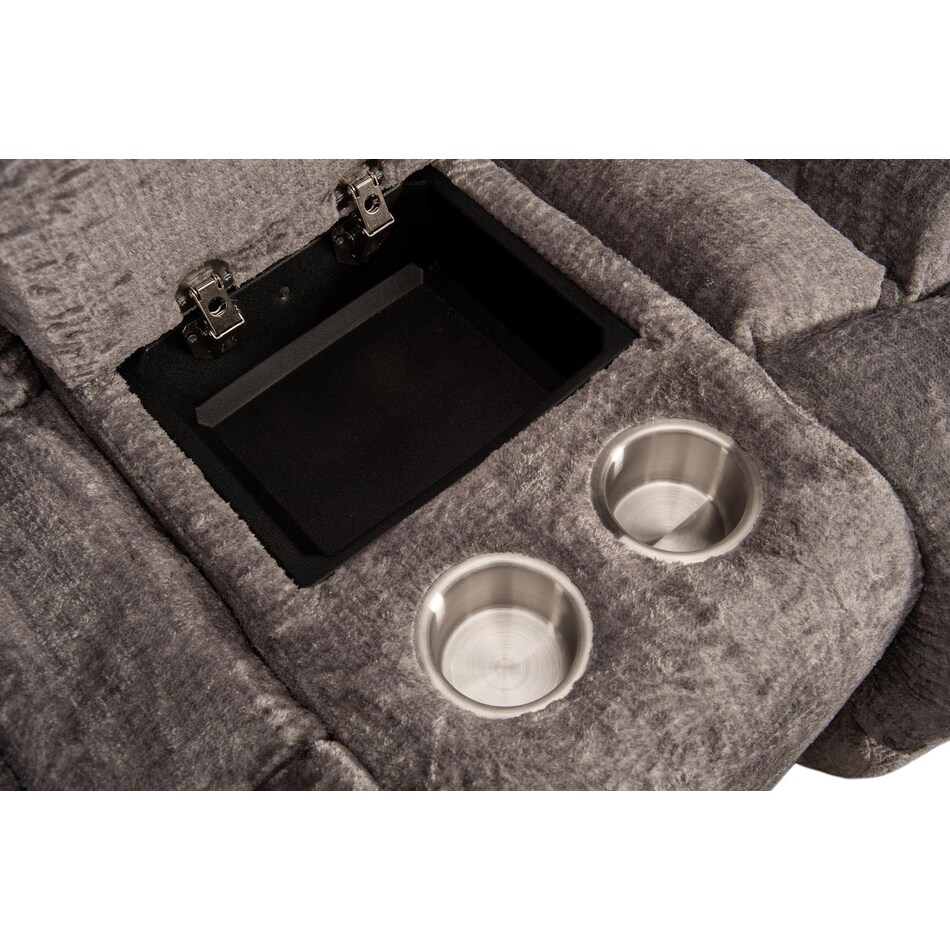 denzel landry ash velvet power reclining console loveseat   
