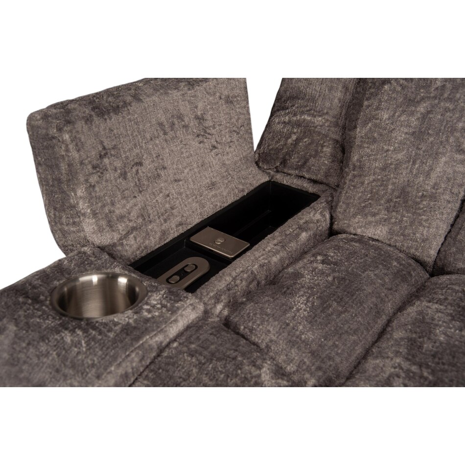 denzel landry ash velvet power reclining console loveseat   