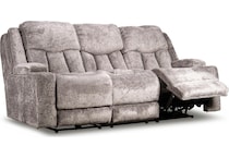 denzel landry ash velvet power reclining sofa   