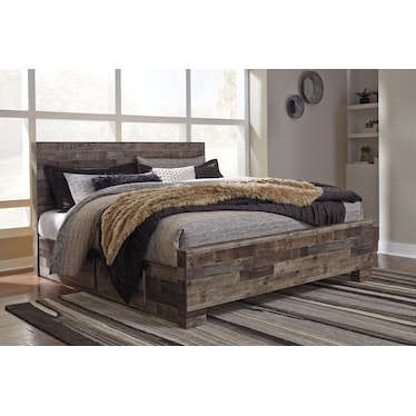 DEREKSON PANEL BED WITH TWO SIDE STORAGE DRAWERS