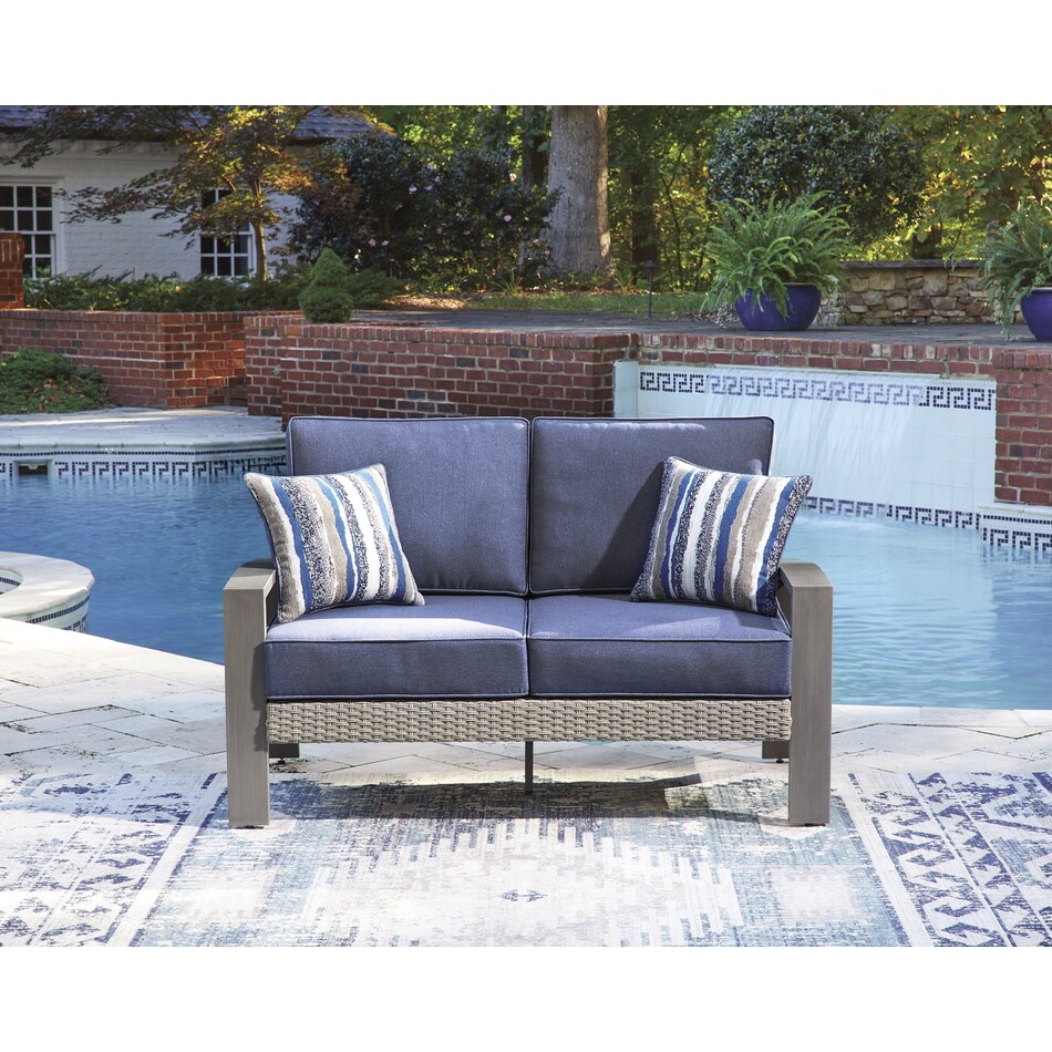 dillon beach blue gray loveseat   